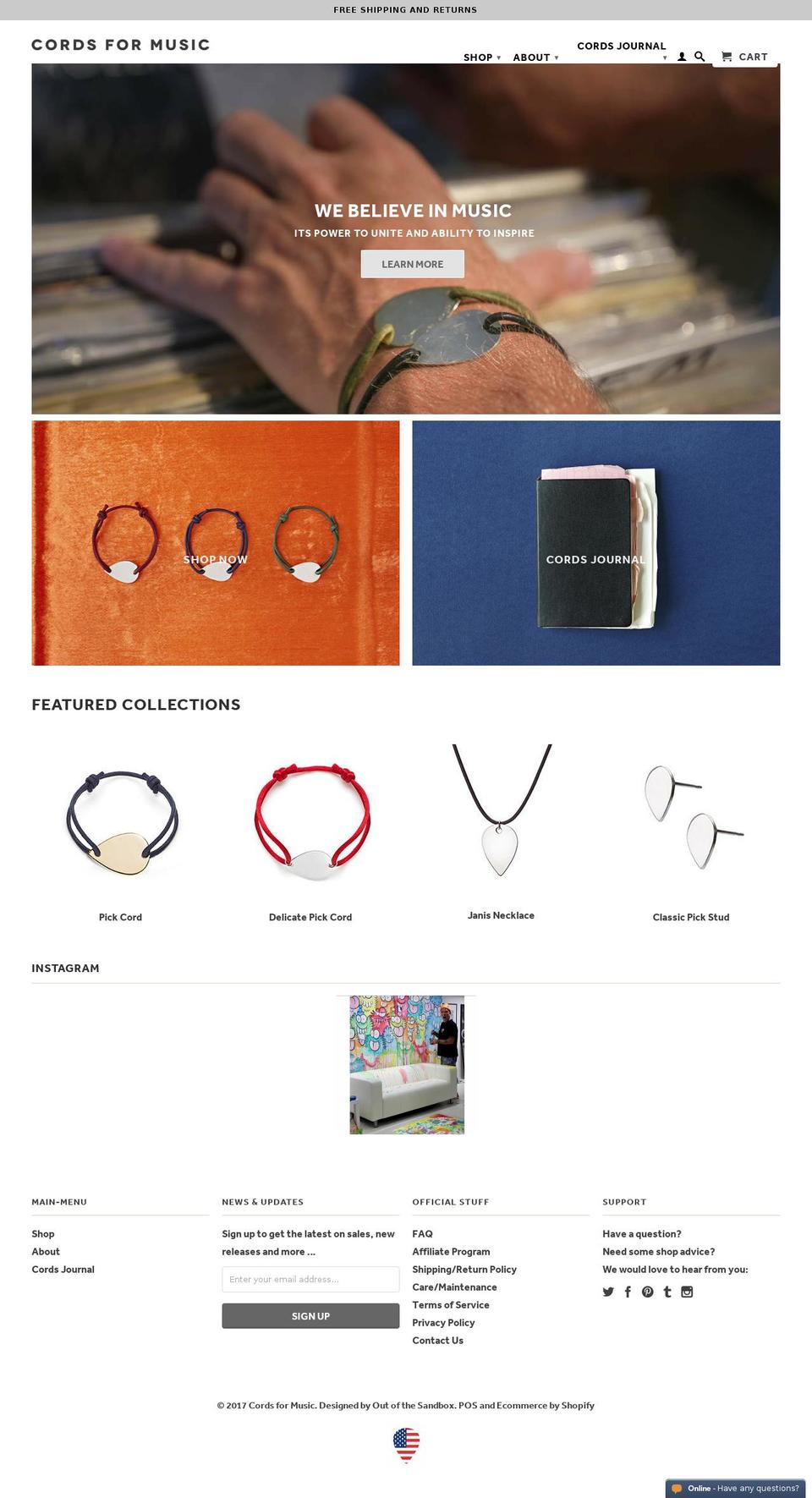 chordsformusic.com shopify website screenshot