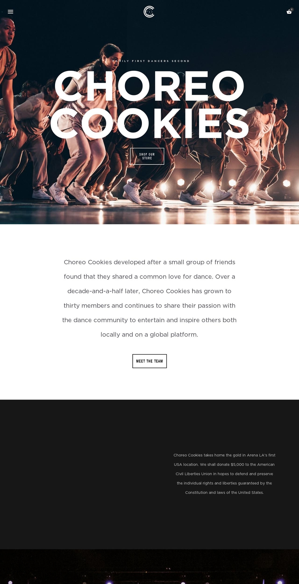 choreocookies.com shopify website screenshot