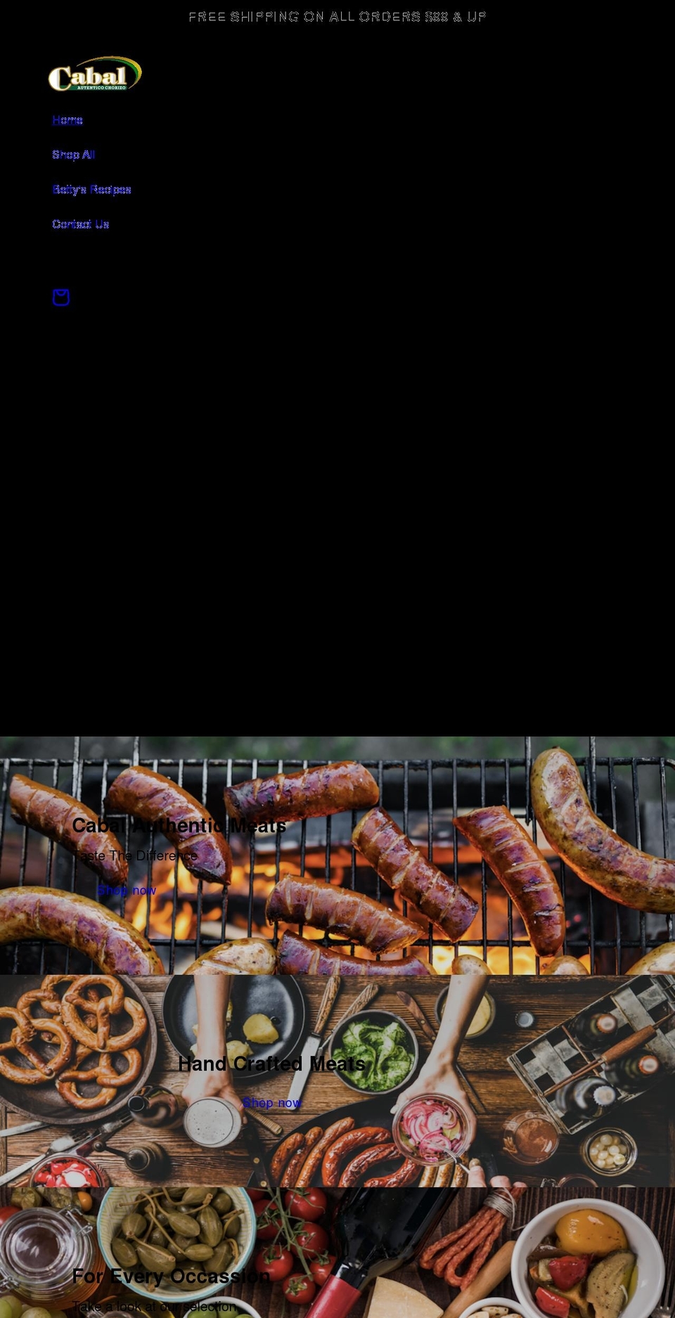 chorizocabal.com shopify website screenshot