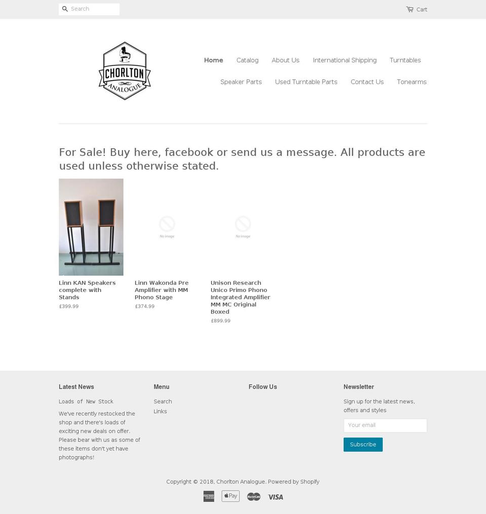 chorltonanalogue.com — Shopify storefront screenshot