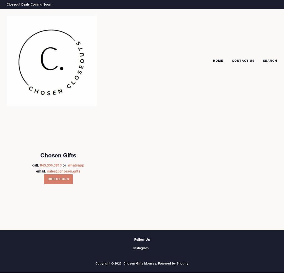 chosen.gifts shopify website screenshot