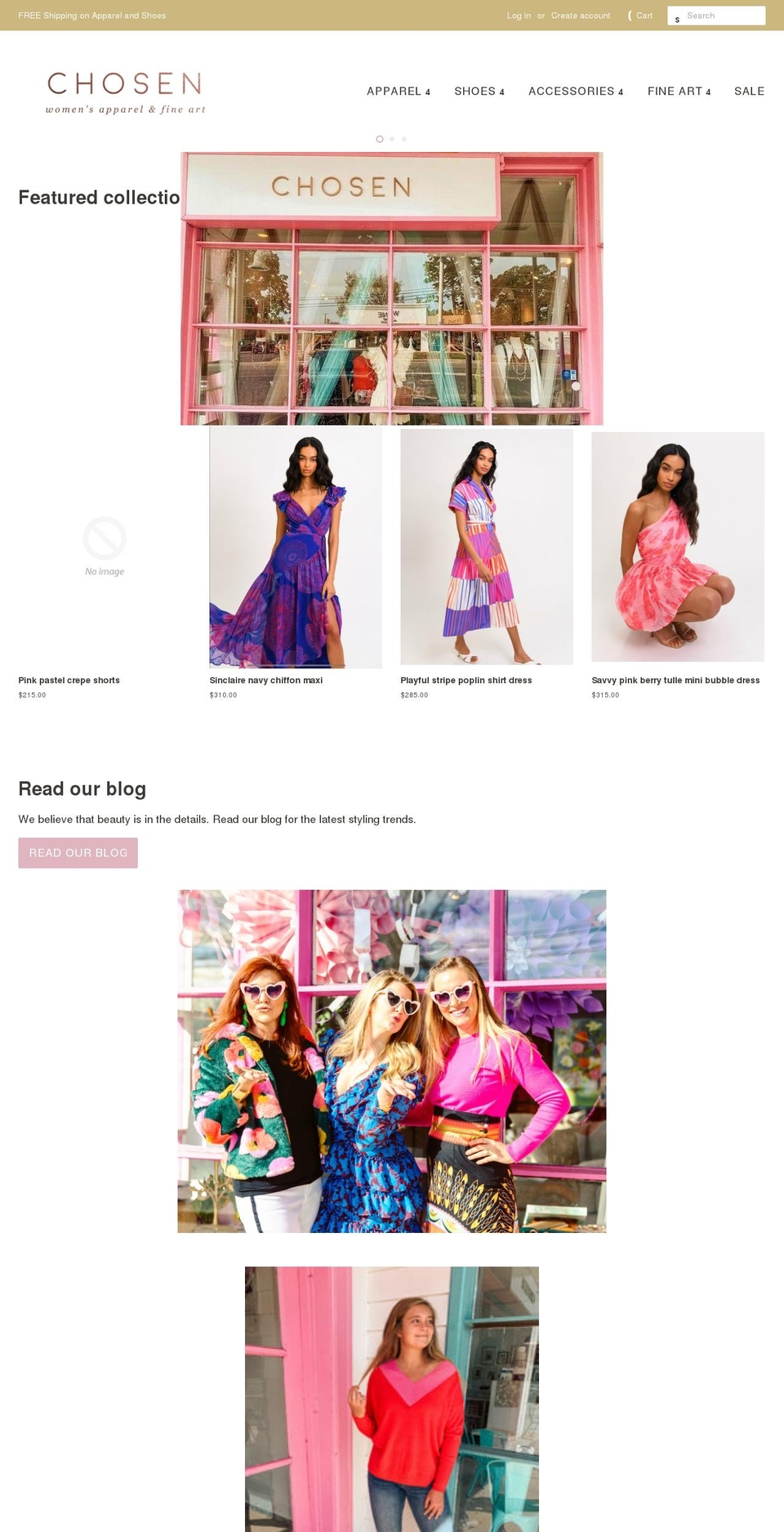 chosenapparelboutique.com — Shopify storefront screenshot