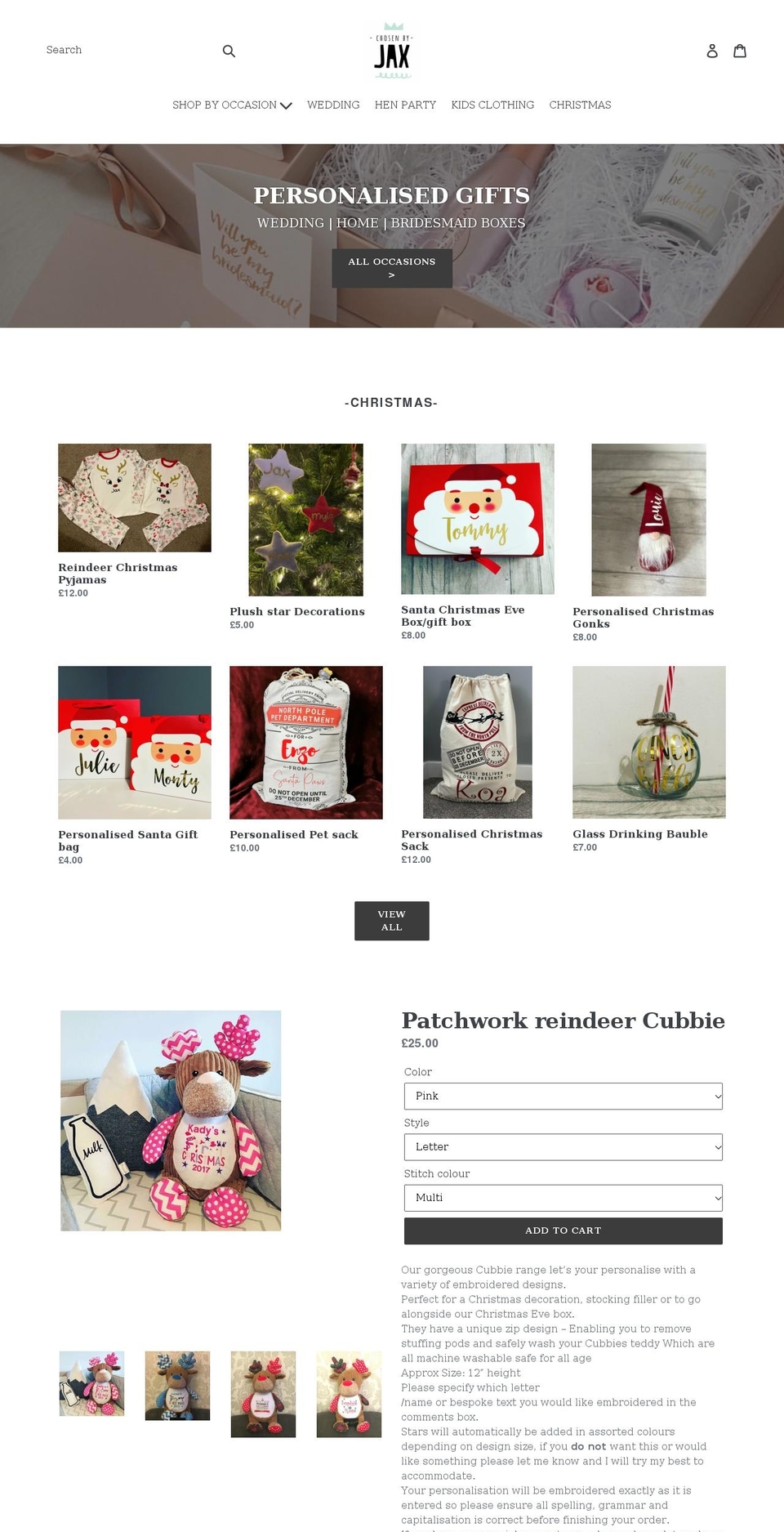 chosenbyjax.com shopify website screenshot