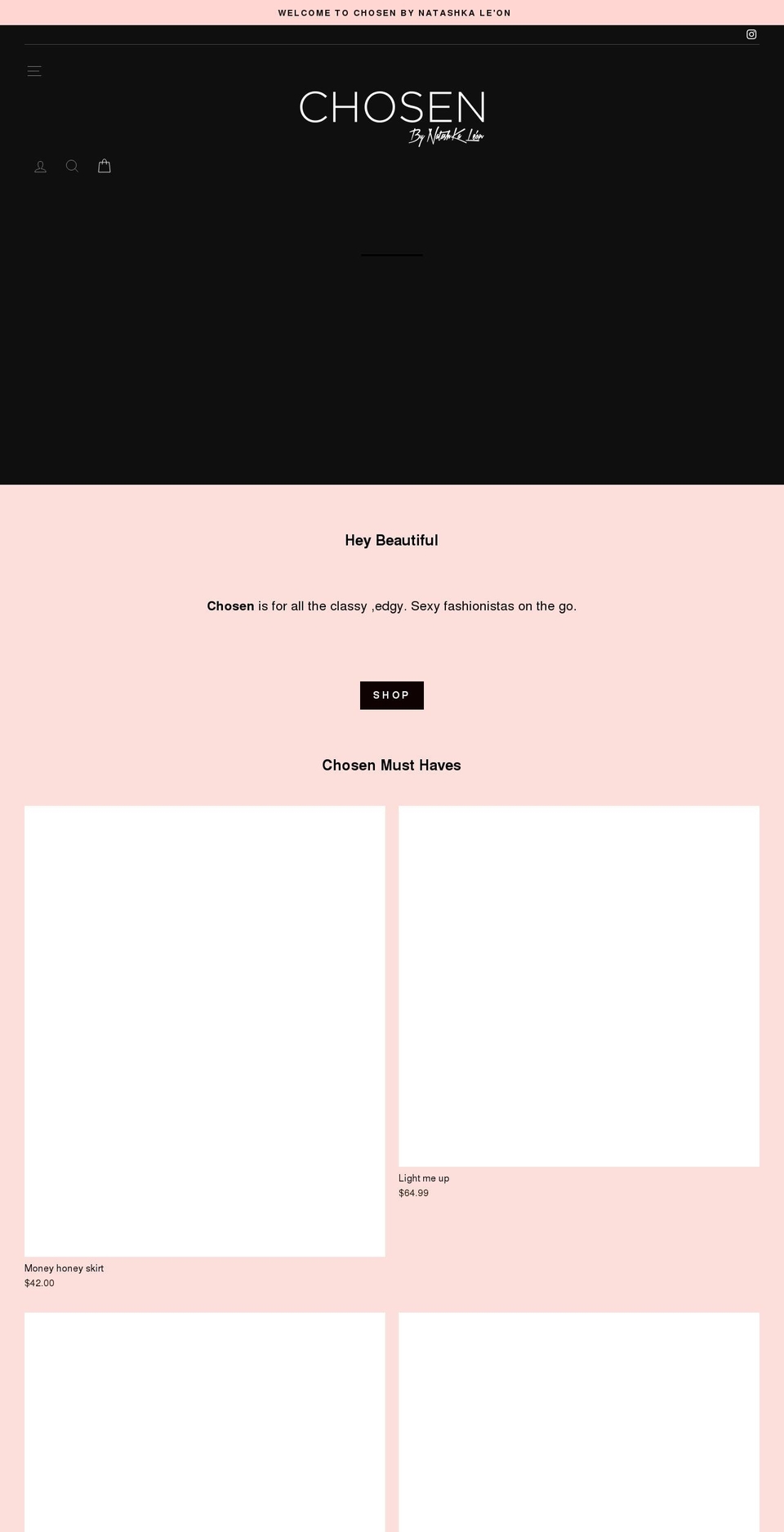chosenbynatashkaleon.com shopify website screenshot
