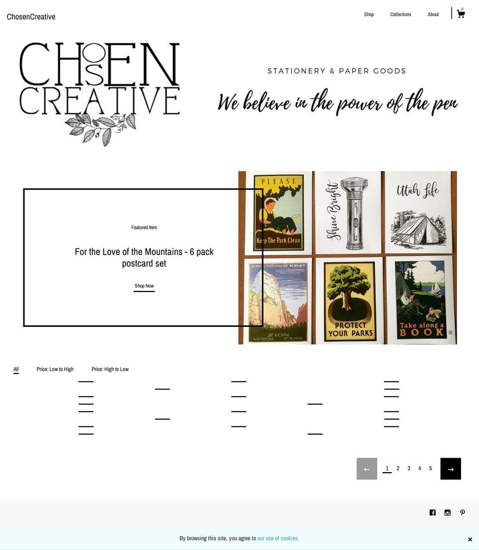 chosencreative.net shopify website screenshot