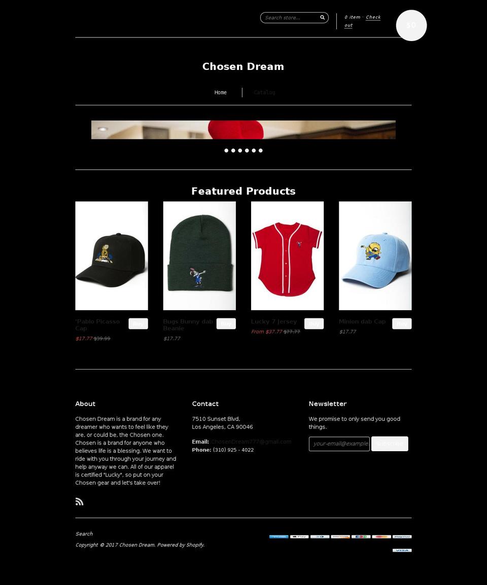 chosendream.com shopify website screenshot