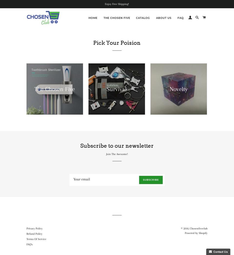 chosenfiveclub.com — Shopify storefront screenshot