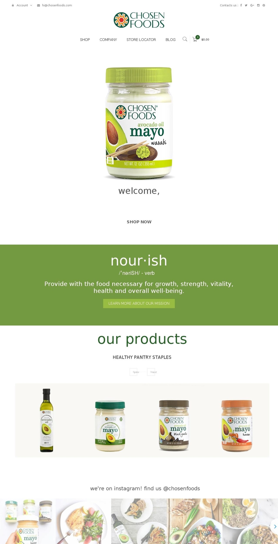 chosenfoods.com shopify website screenshot