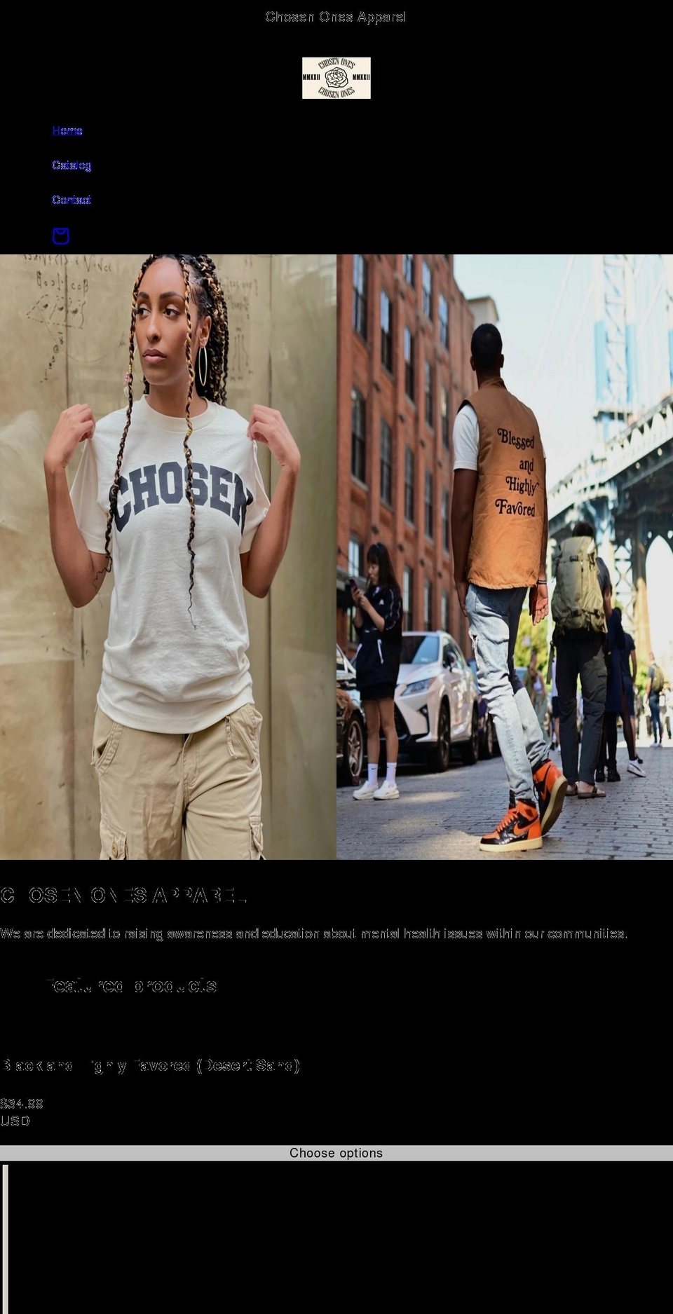 chosenonesshop.com shopify website screenshot