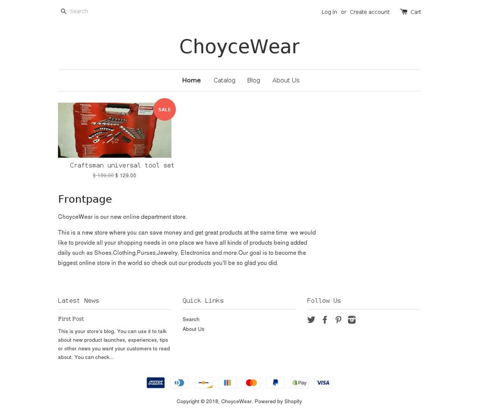 choycewear.com — Shopify store on .com