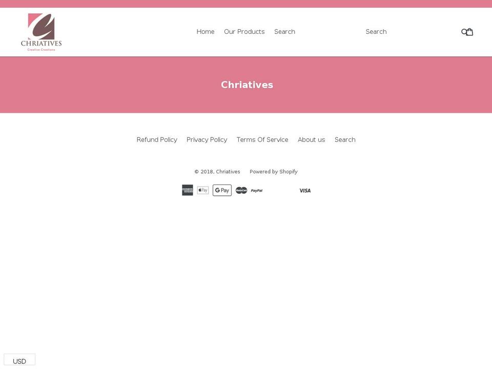 chriatives.com — Shopify storefront screenshot