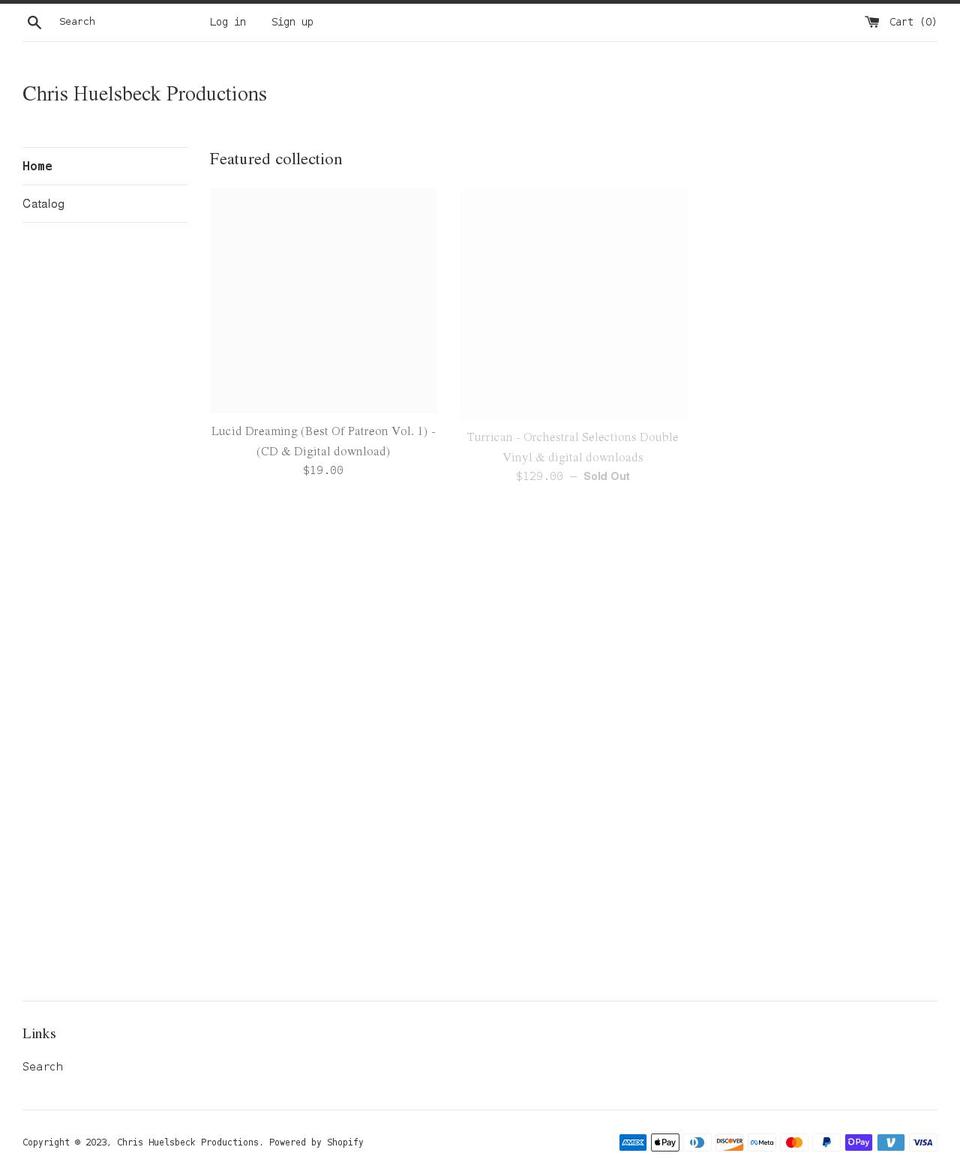 chris-huelsbeck-productions.myshopify.com shopify website screenshot