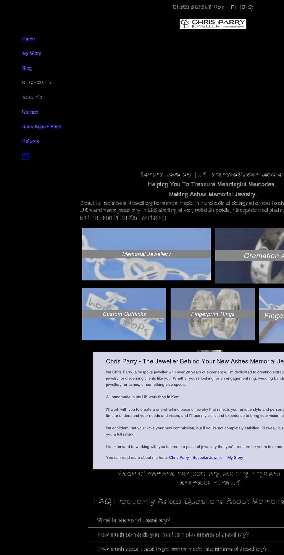 chris-parry-handmade.co.uk shopify website screenshot