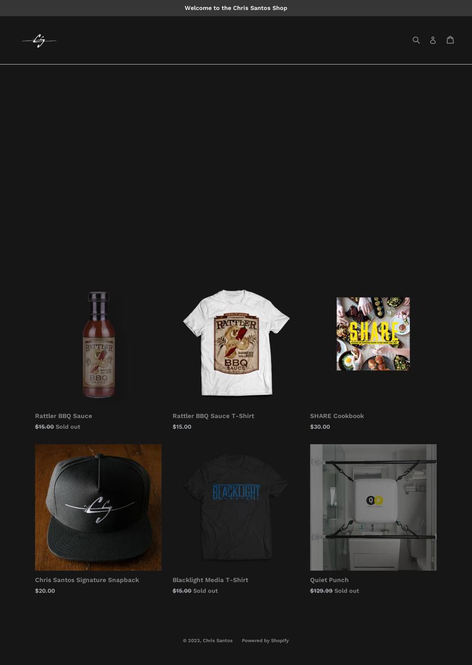 chris-santos.myshopify.com shopify website screenshot