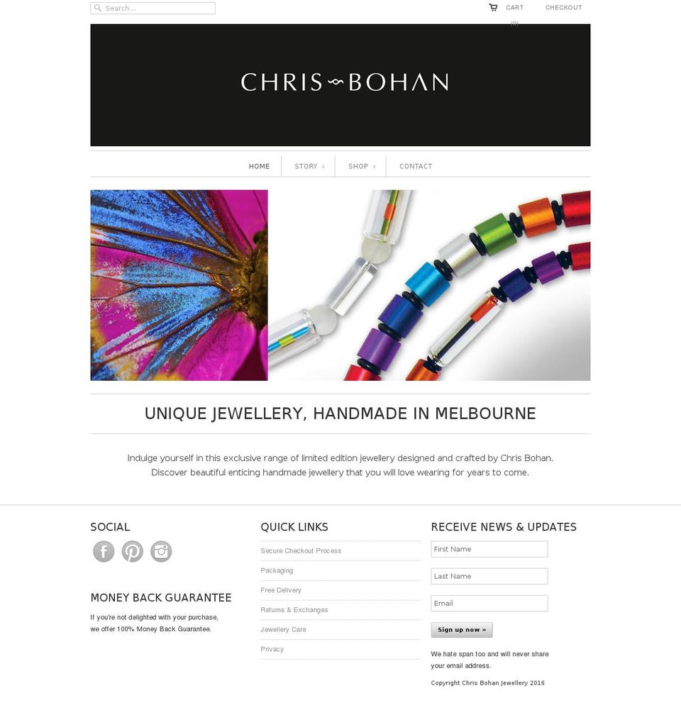 chrisbohan.com shopify website screenshot