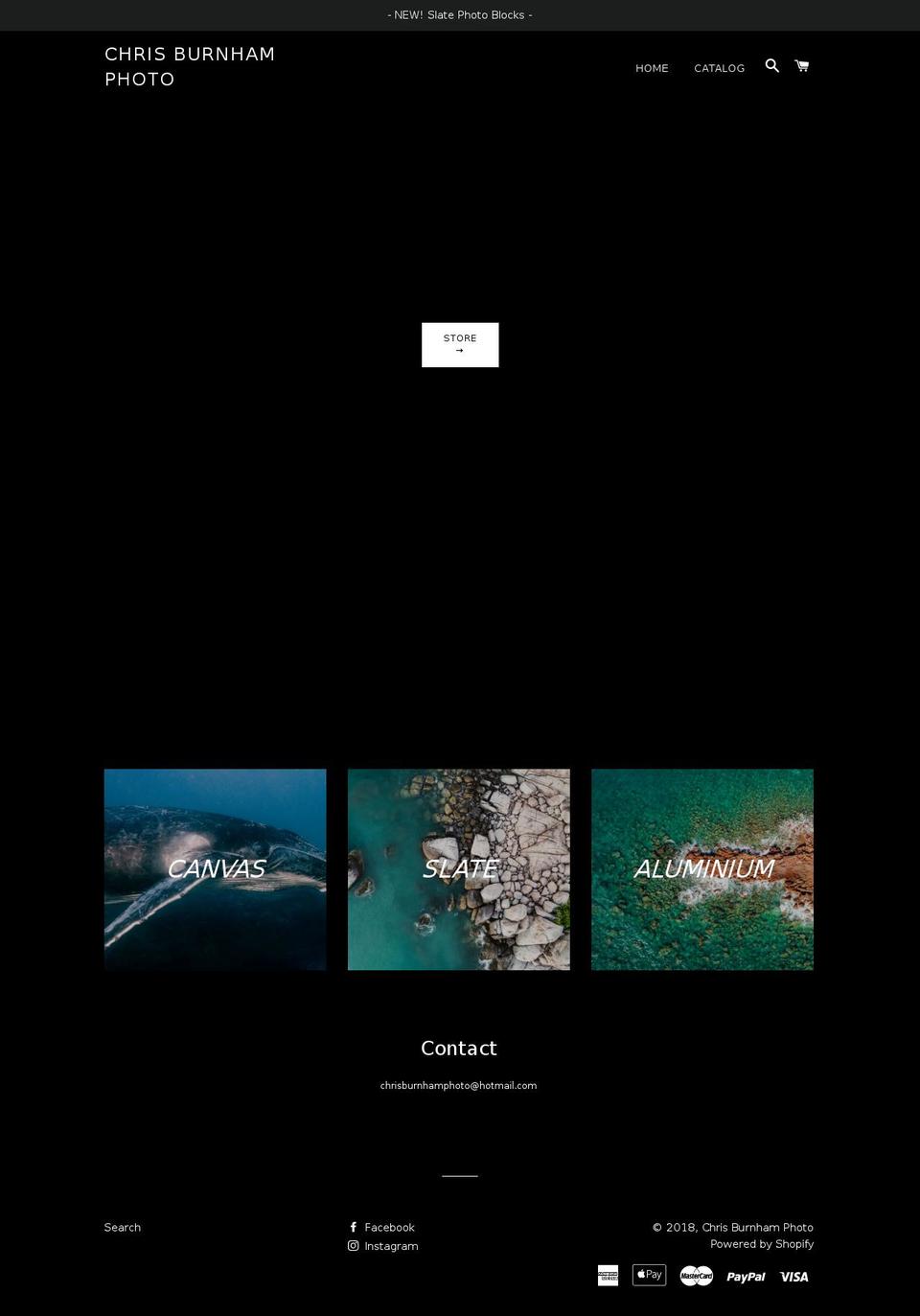 chrisburnhamphoto.com — Shopify storefront screenshot