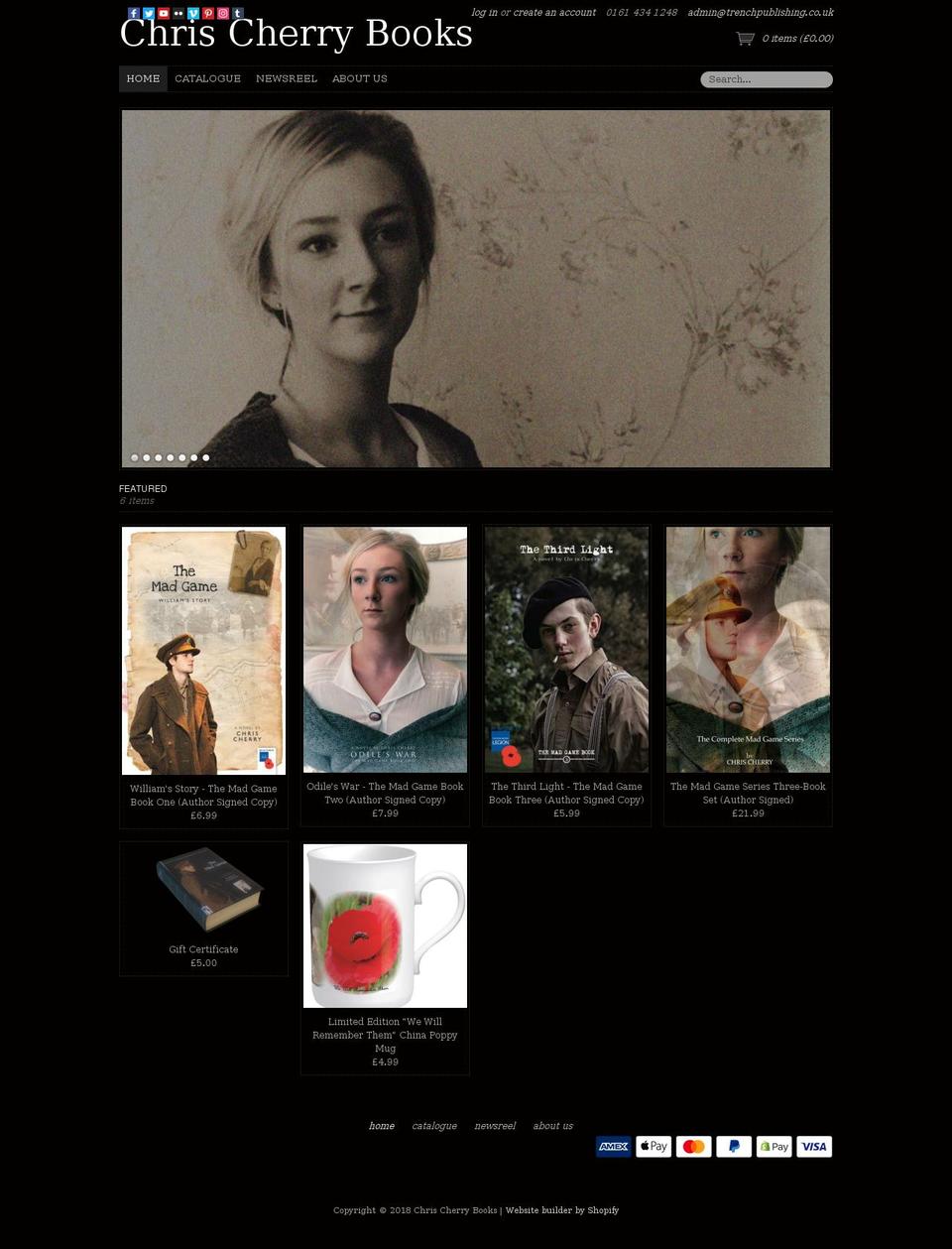 chrischerrybooks.co.uk shopify website screenshot