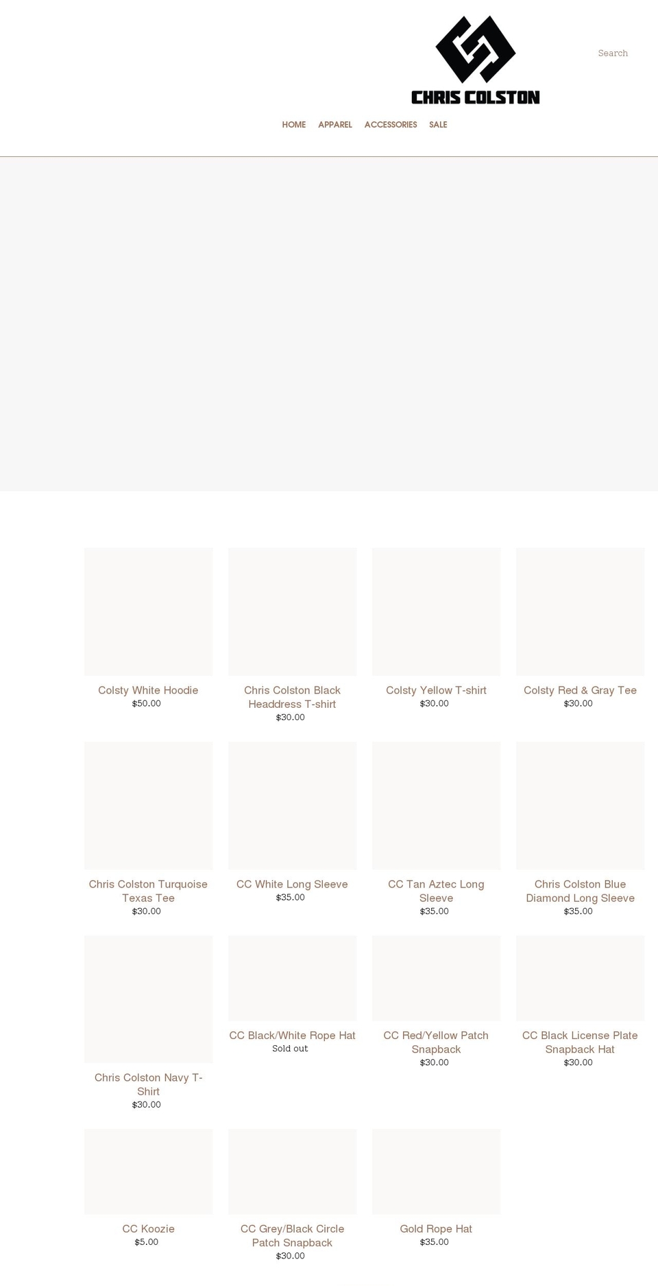 chriscolstonmerch.com shopify website screenshot