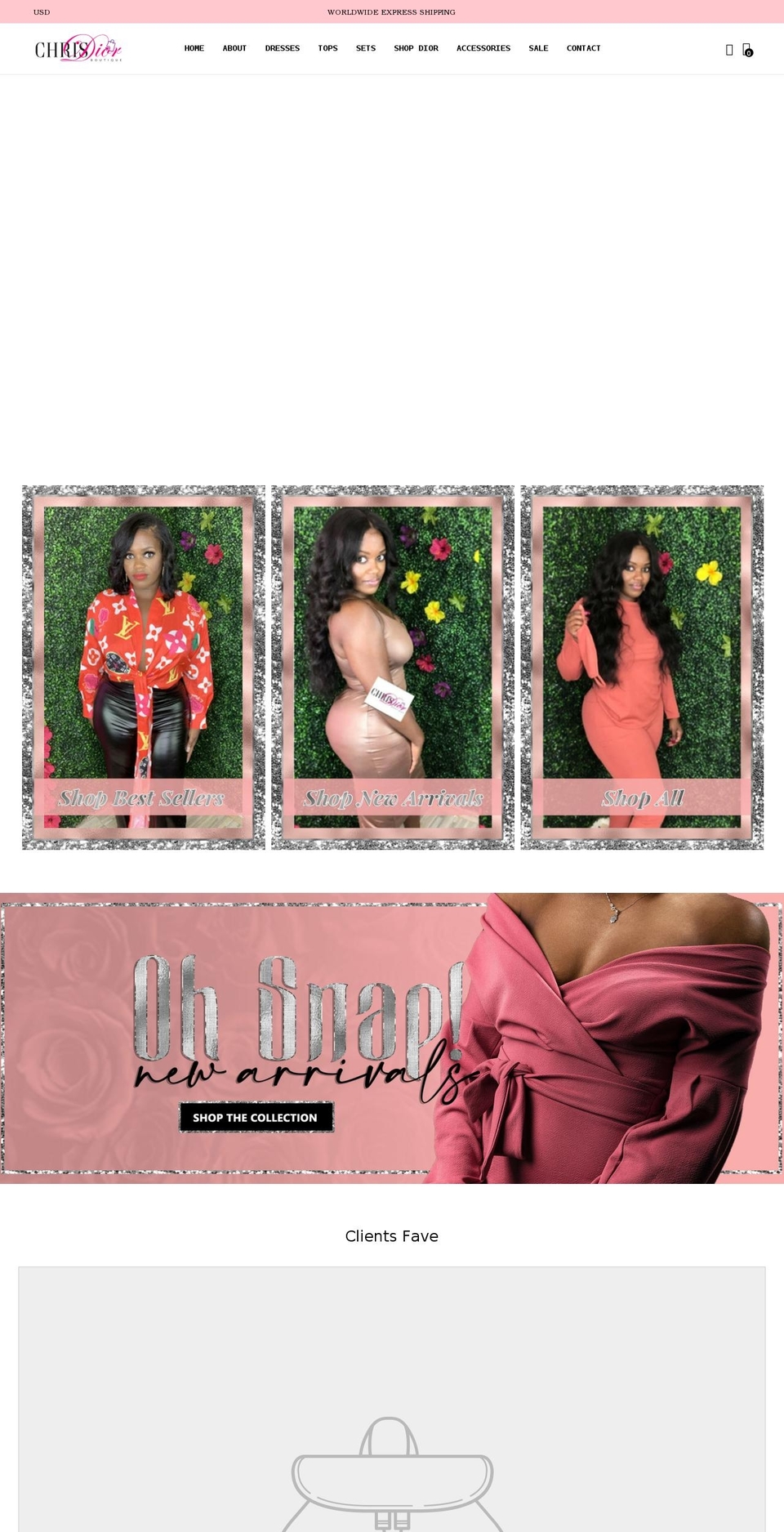 chrisdior.com shopify website screenshot