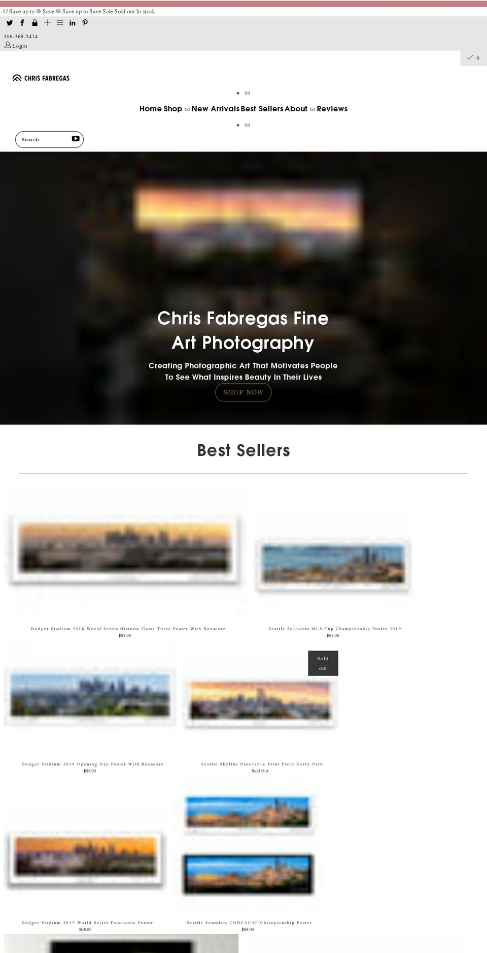 chrisfabregasfineartprints.com shopify website screenshot