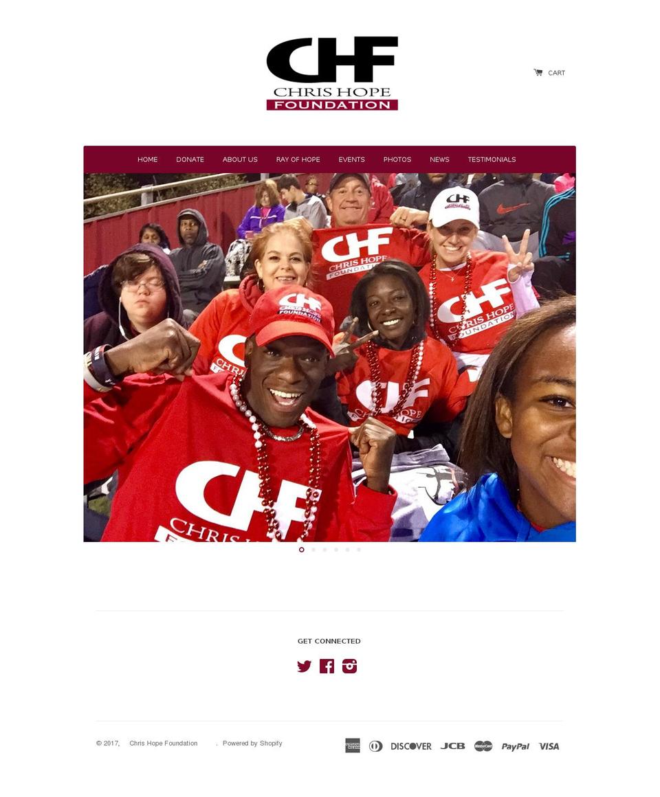 chrishopefoundation.org shopify website screenshot