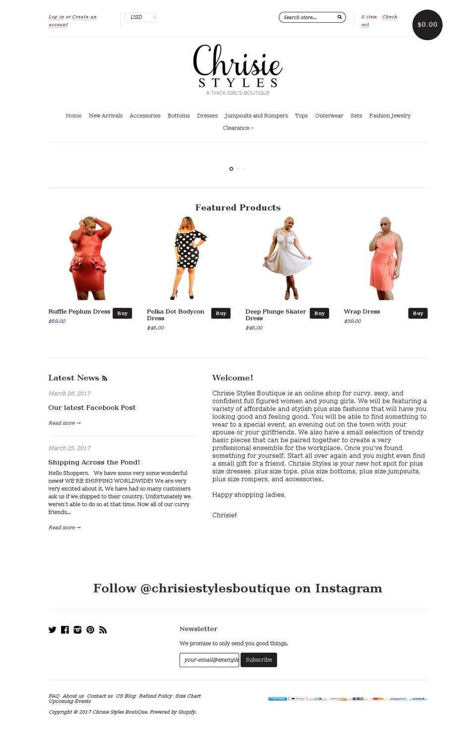 chrisiestyles.com shopify website screenshot
