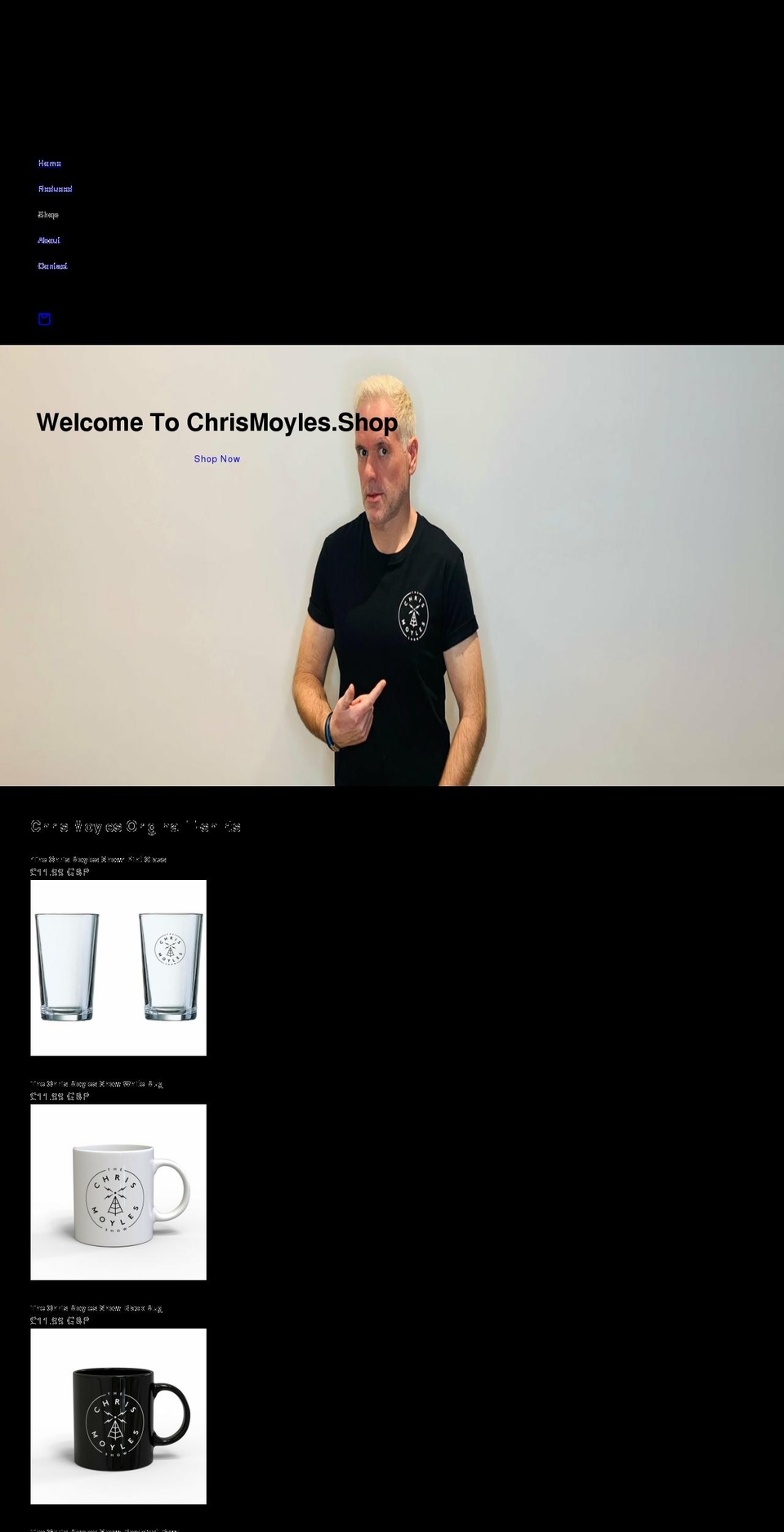 chrismoyles.shop shopify website screenshot