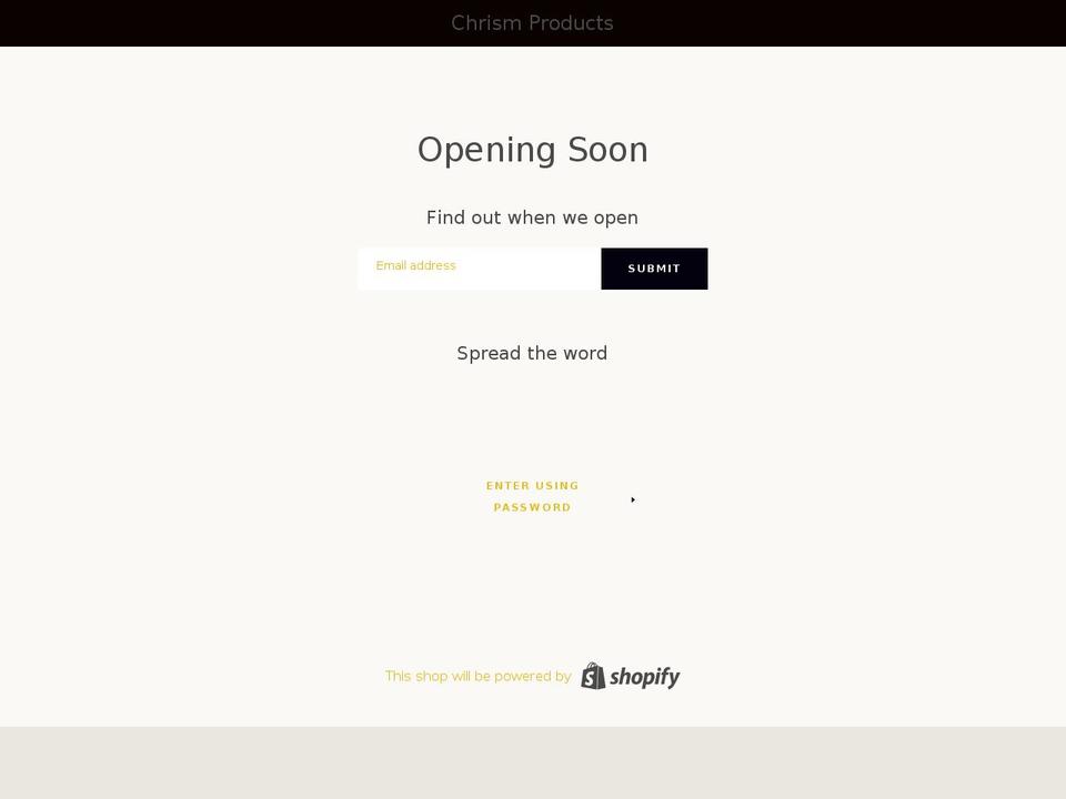 chrismproducts.com — Shopify storefront screenshot