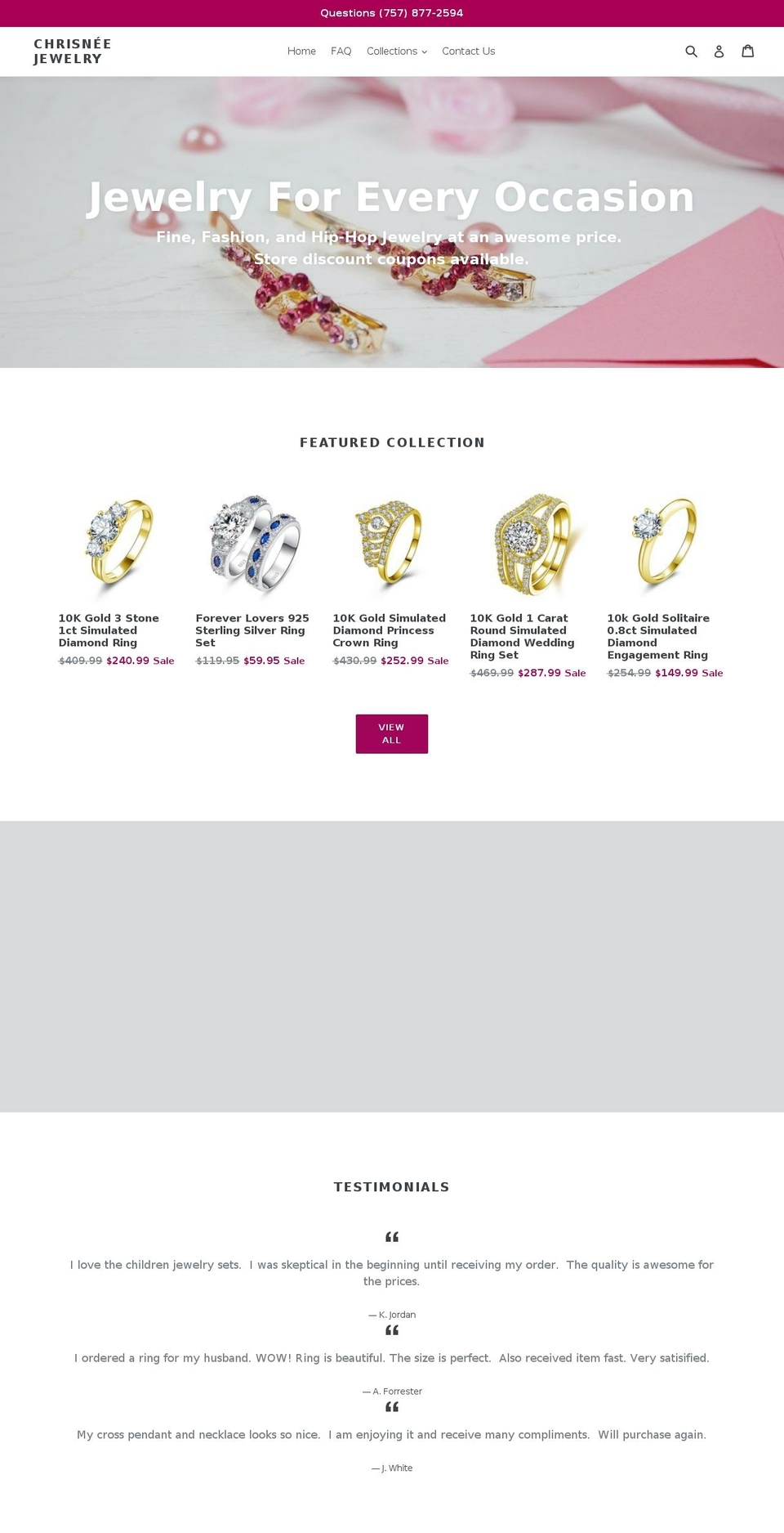 chrisneejewelry.com — Shopify storefront screenshot