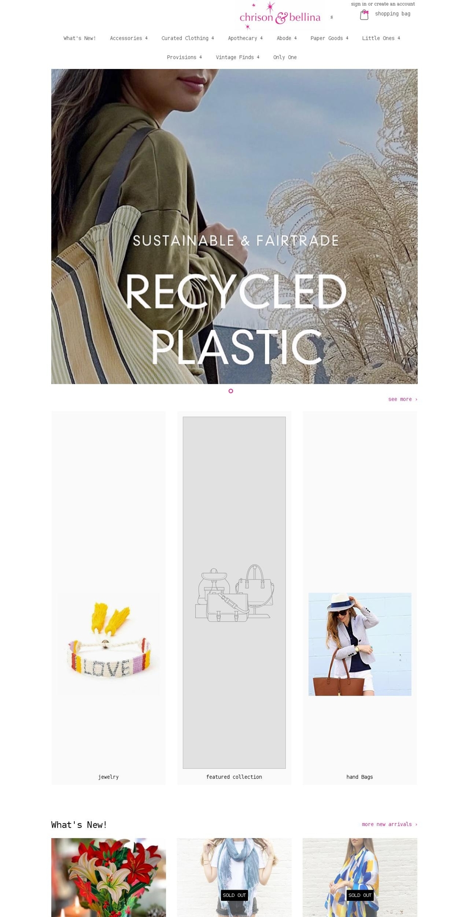 chrisonbellina.com shopify website screenshot