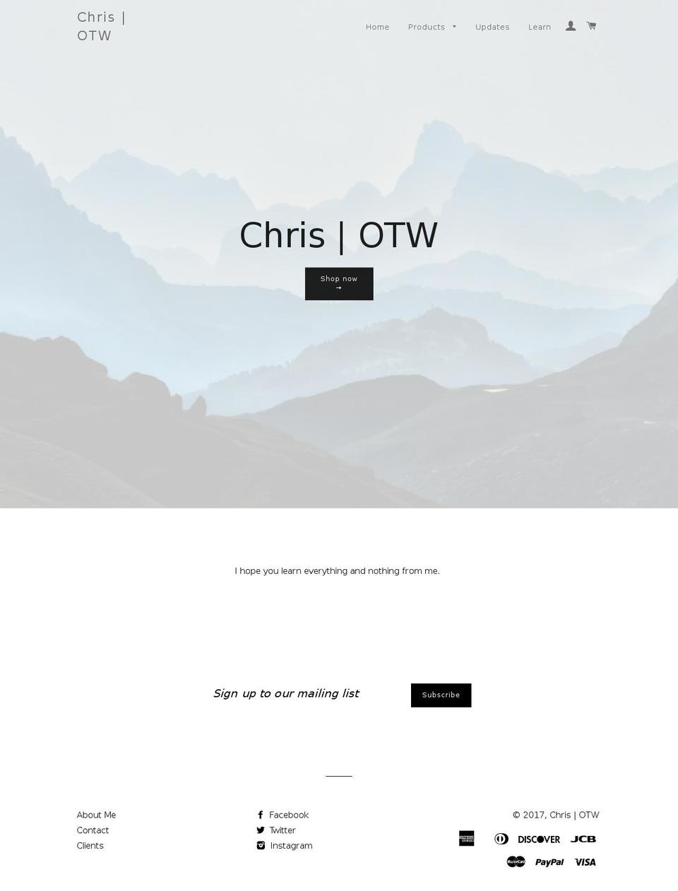 chrisotw.com shopify website screenshot