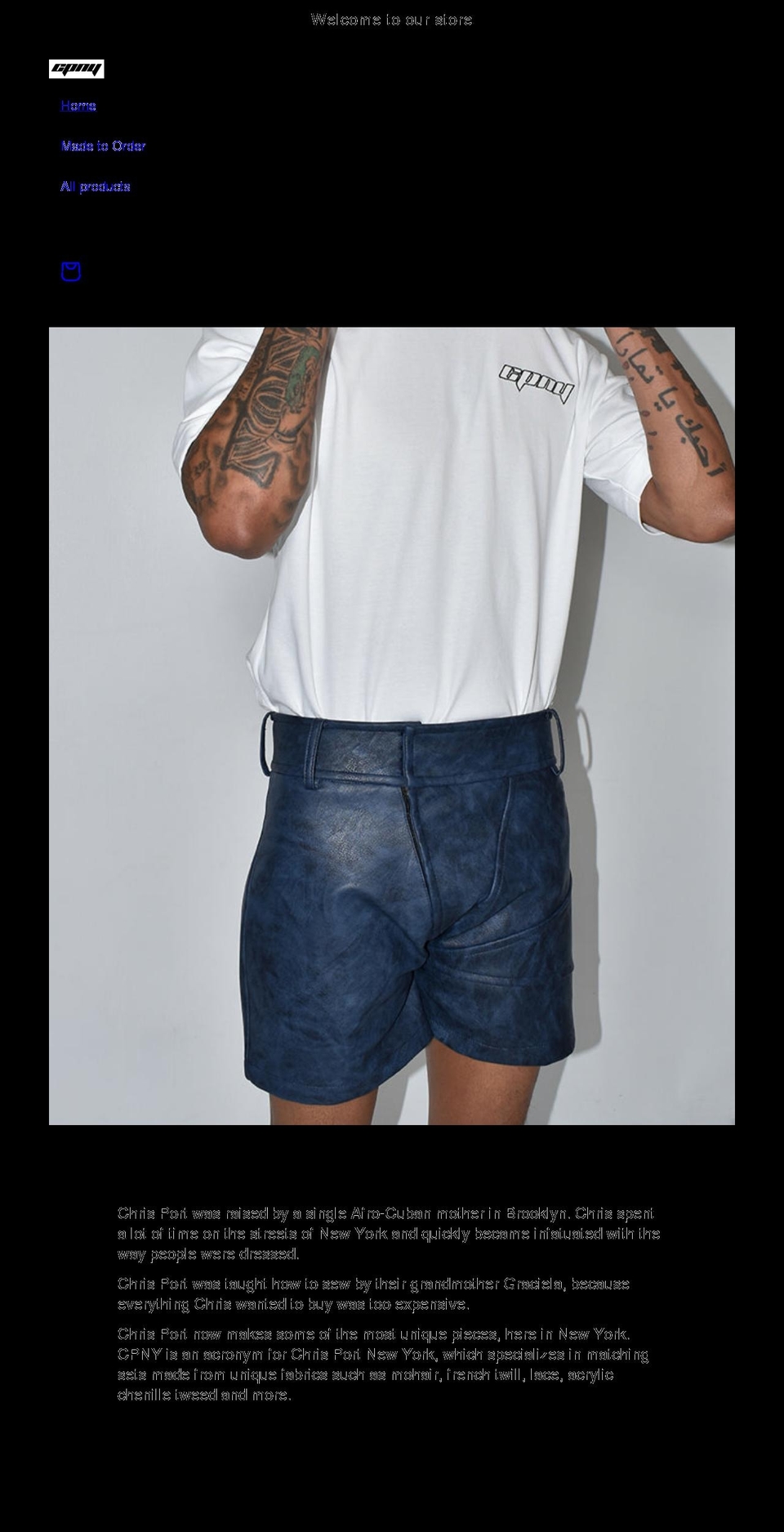chrisportnewyork.com shopify website screenshot