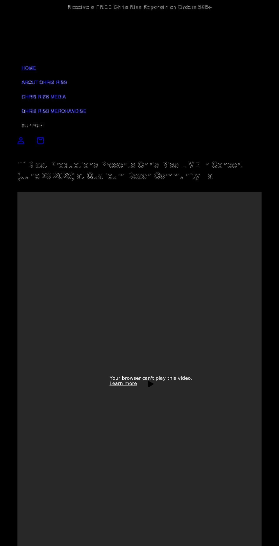 chrisriss.com shopify website screenshot
