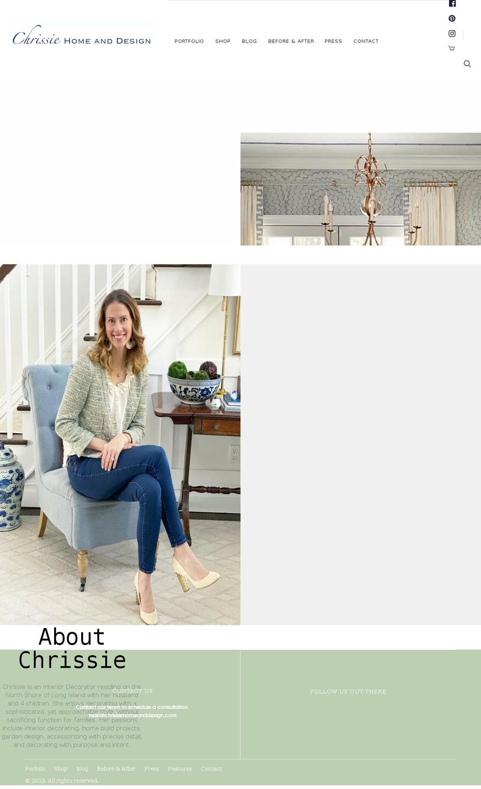 chrissiehomeanddesign.com shopify website screenshot