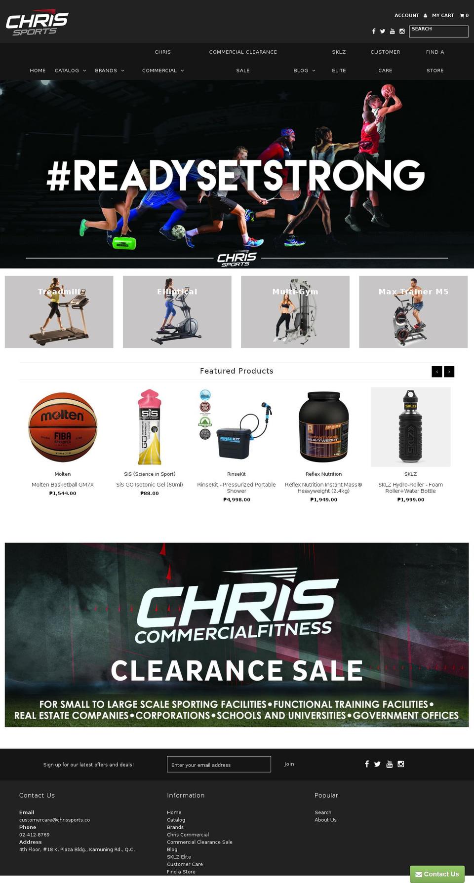 chrissports.com shopify website screenshot