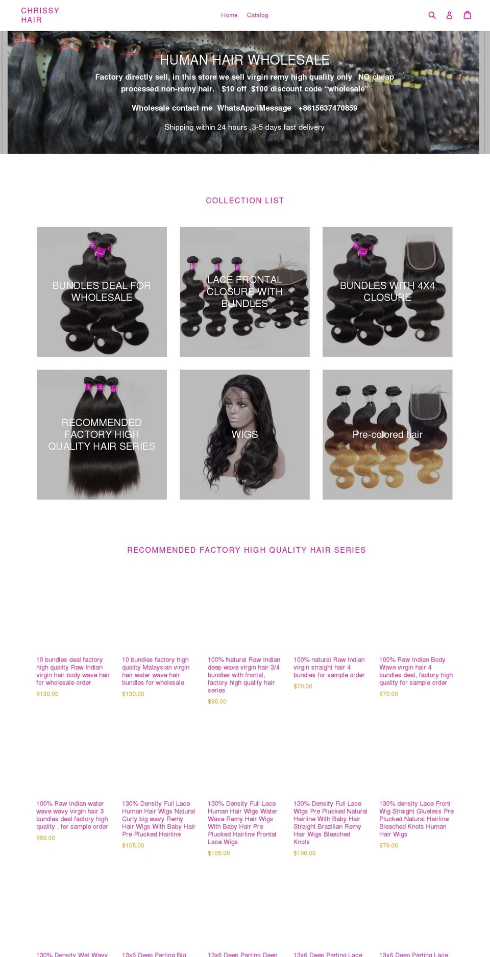 chrissyhair.com — Shopify storefront screenshot