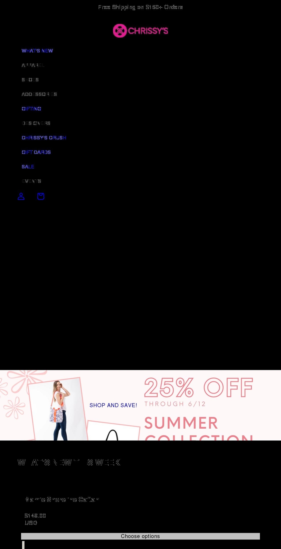 chrissys.com shopify website screenshot