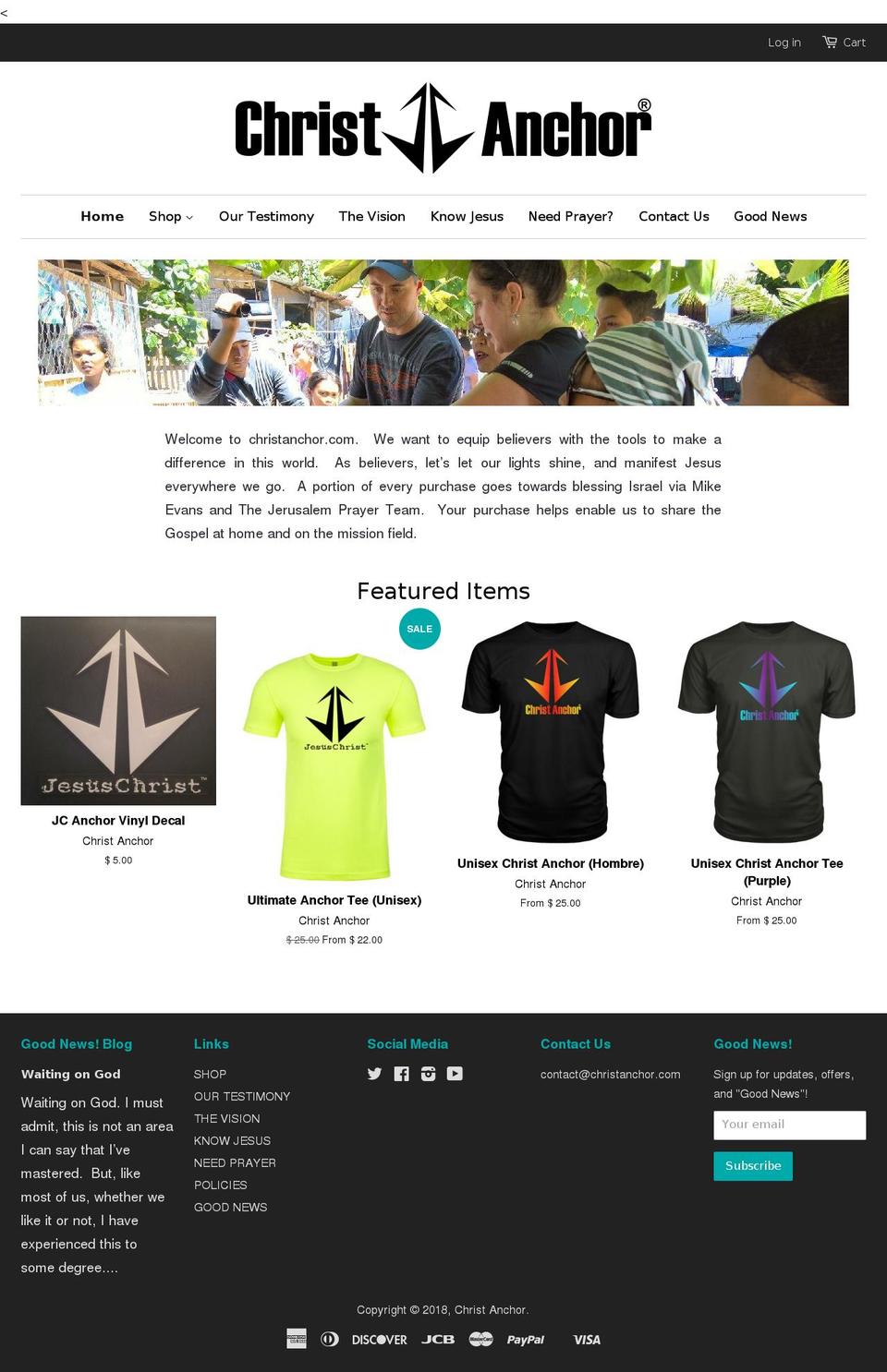 christanchor.com — Shopify storefront screenshot