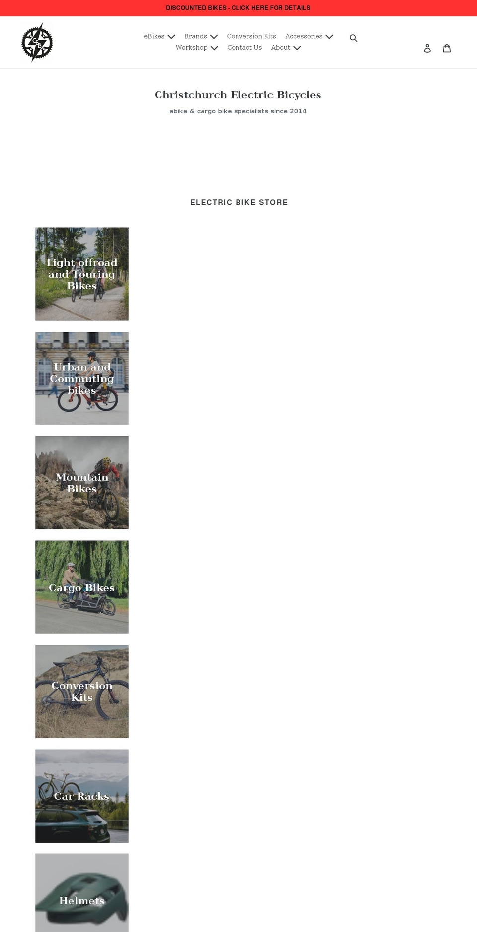 christchurchelectricbicycles.co.nz shopify website screenshot