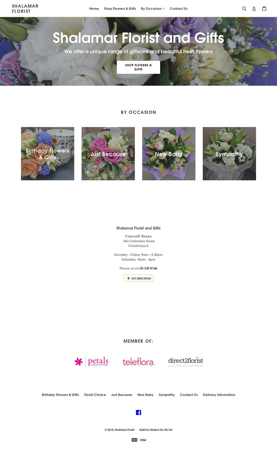 christchurchflorist.co.nz shopify website screenshot