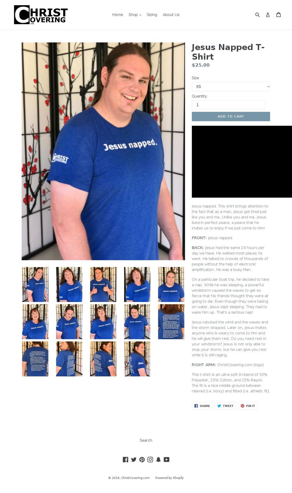 christcovering.com — Shopify storefront screenshot
