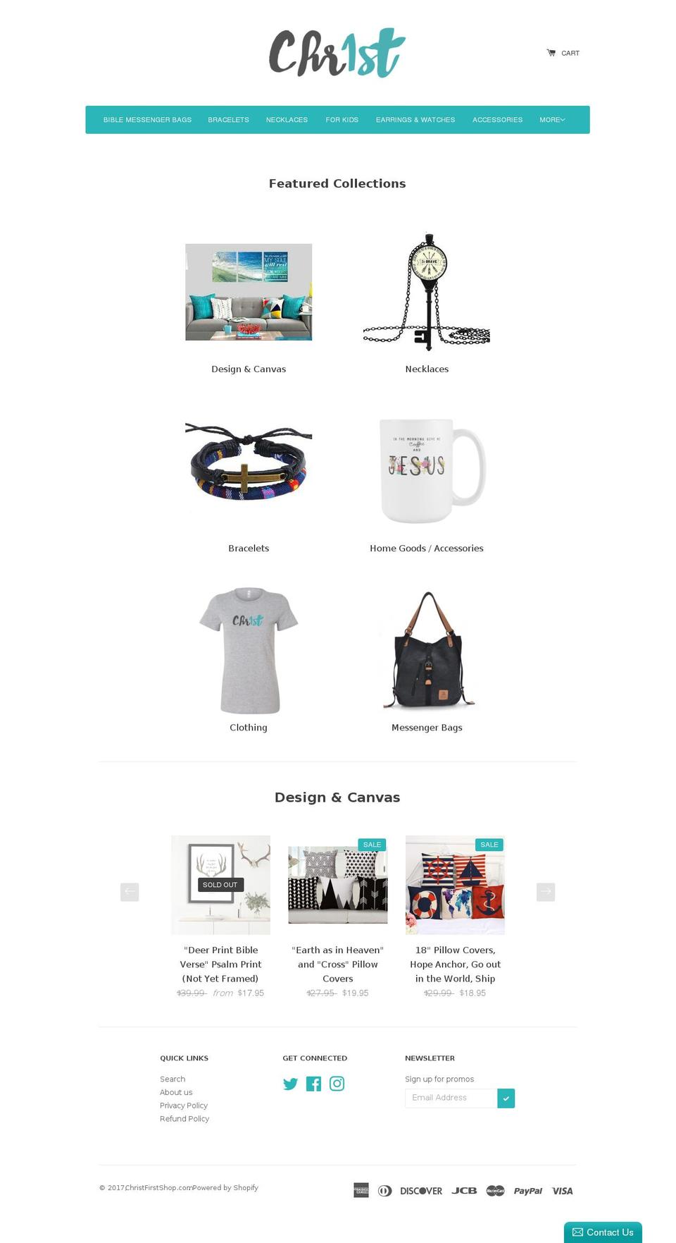 Solo Shopify theme site example christfirstshop.com