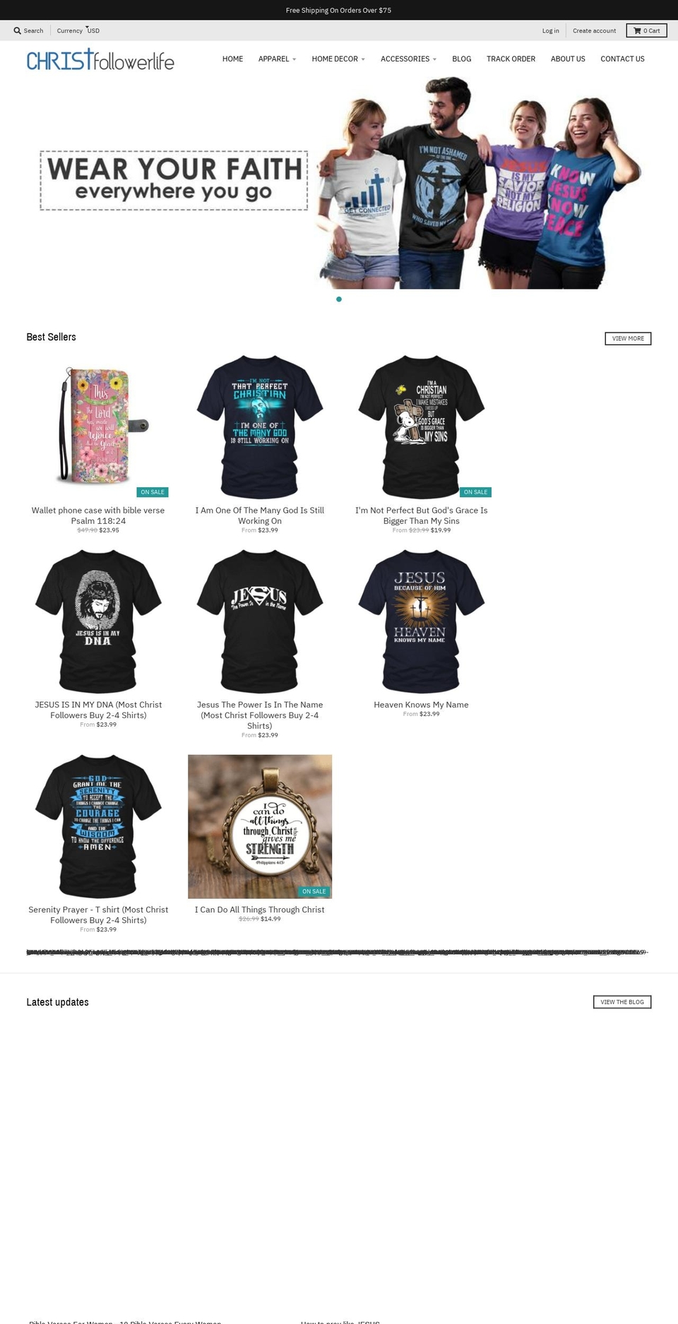 christfollowerlife.com — Shopify storefront screenshot