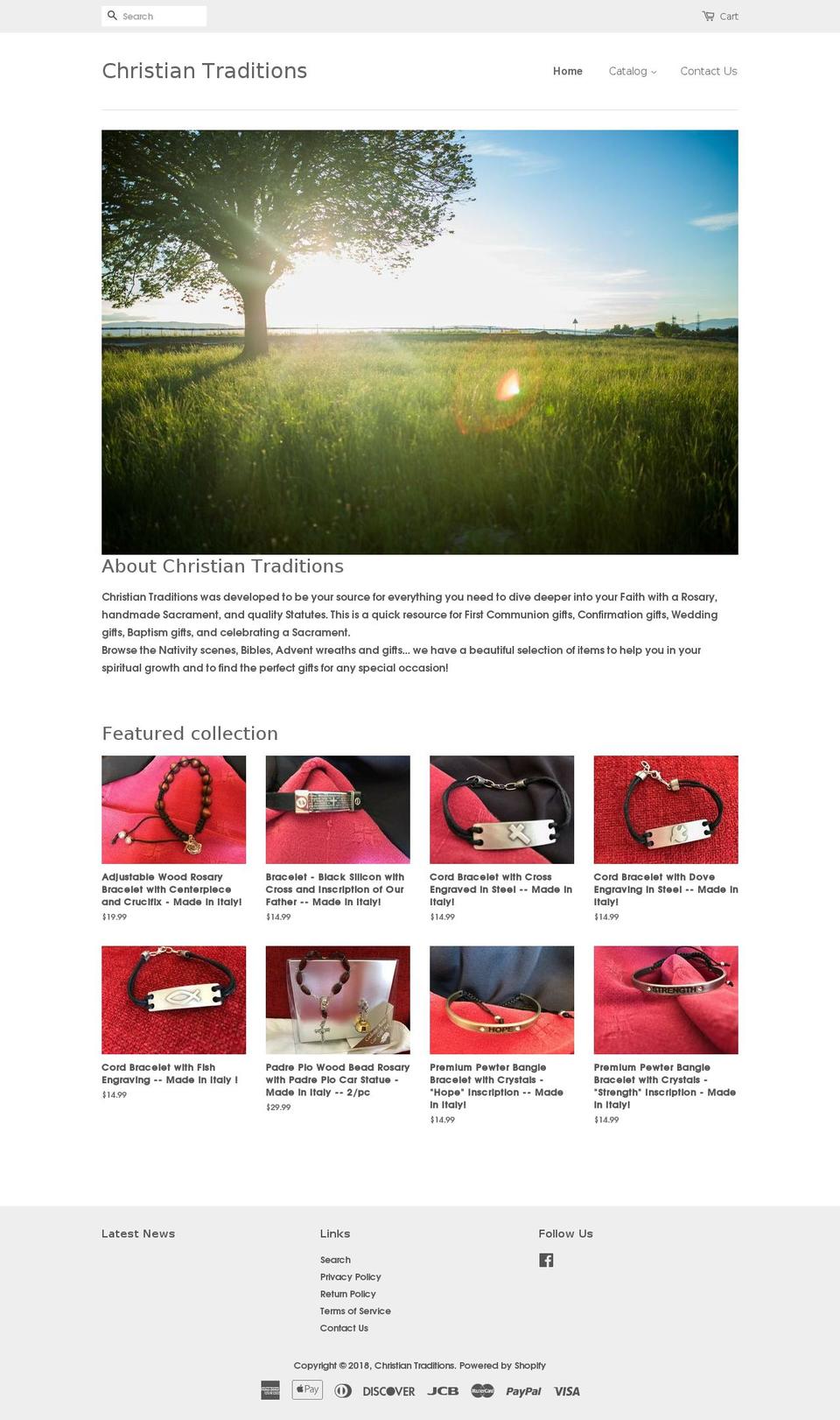 christian-traditions.com — Shopify storefront screenshot