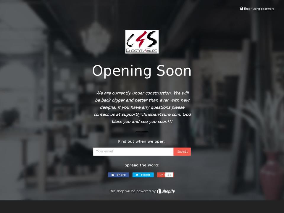 christian4sure.com shopify website screenshot