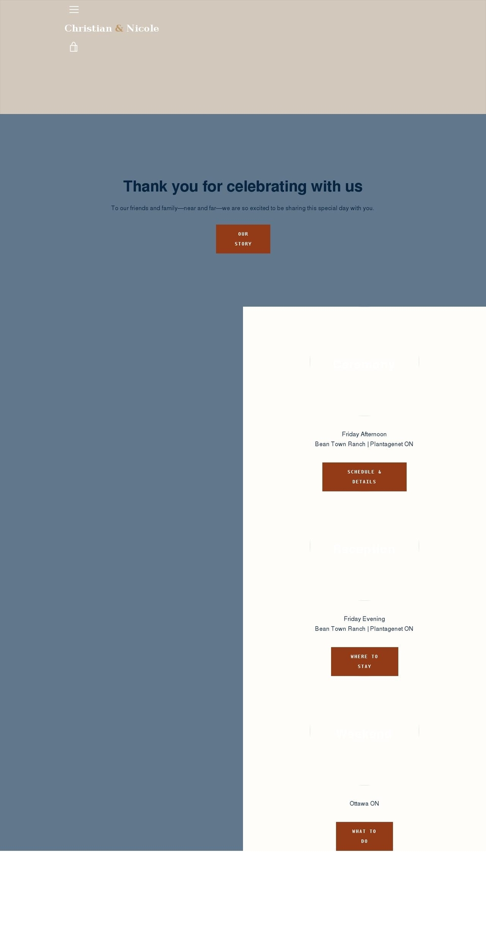 christianandnicole.com shopify website screenshot