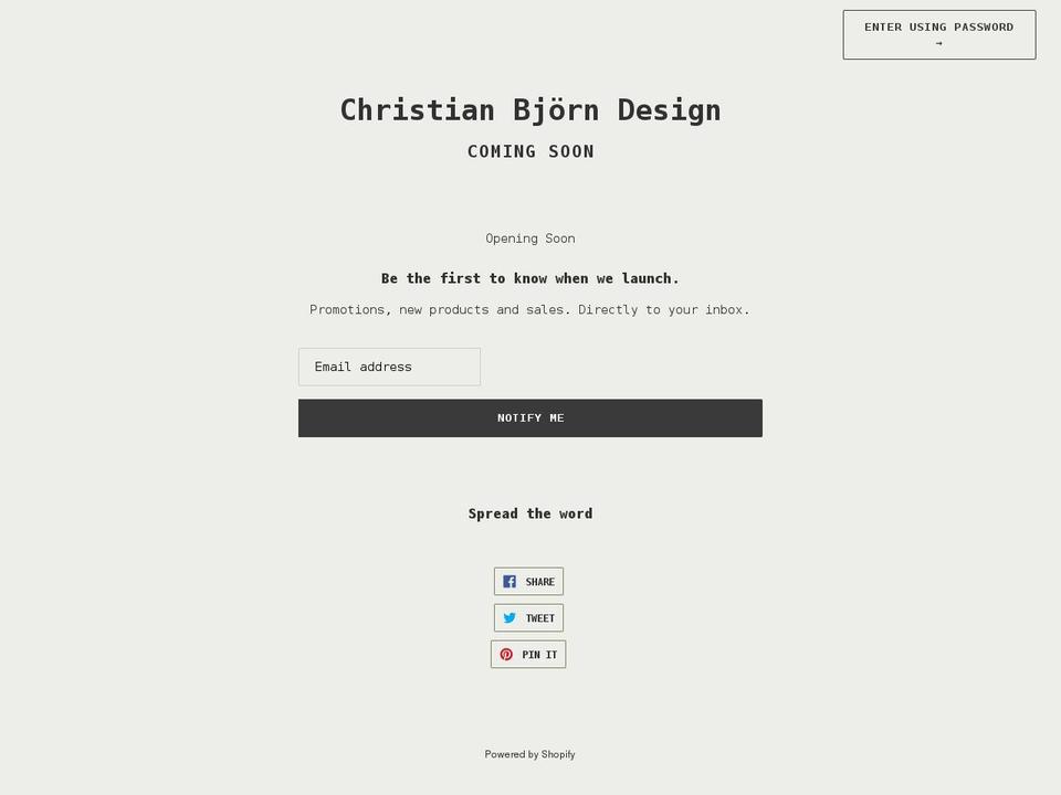 christianbjorn.ca shopify website screenshot