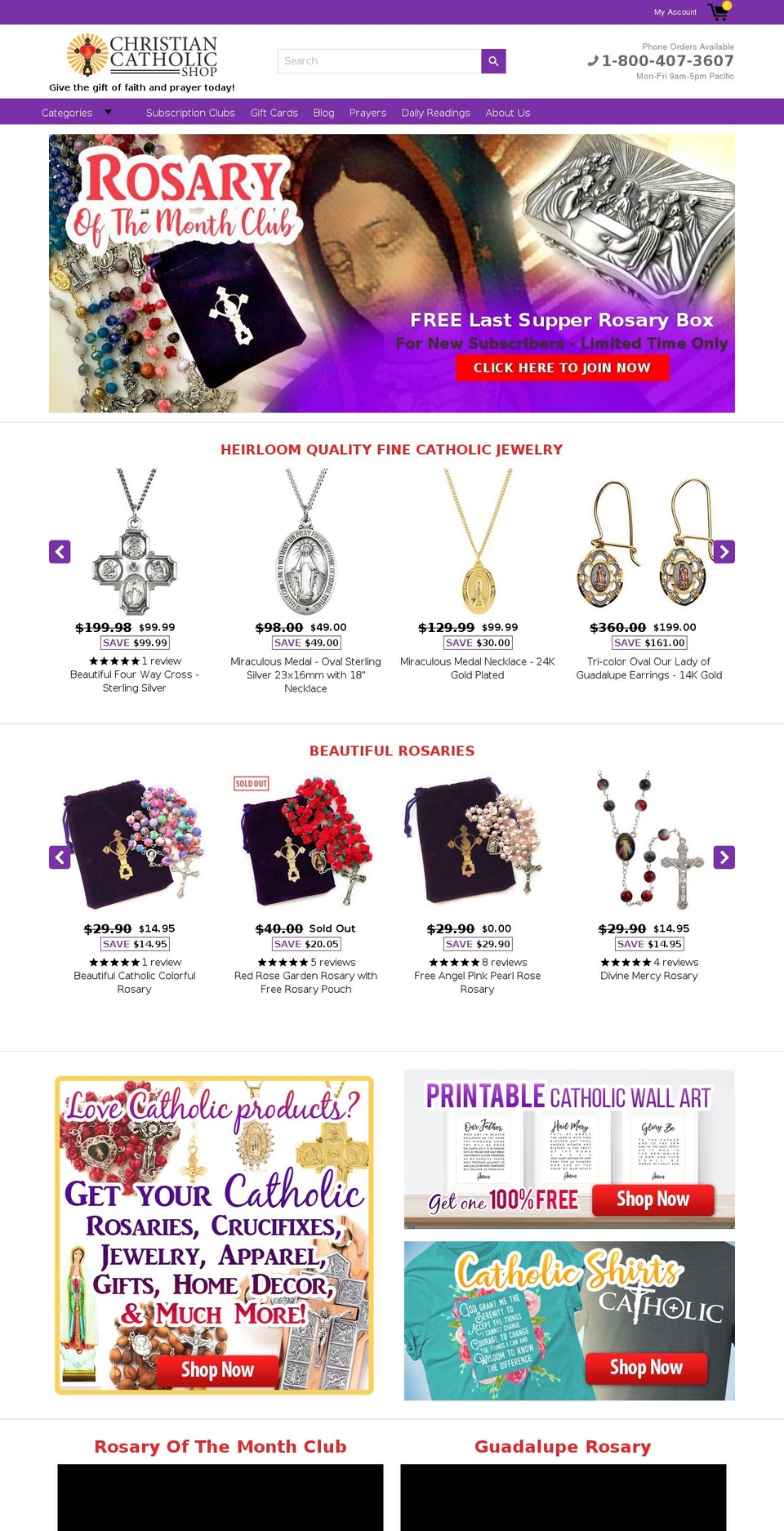 christiancatholicshop.com shopify website screenshot