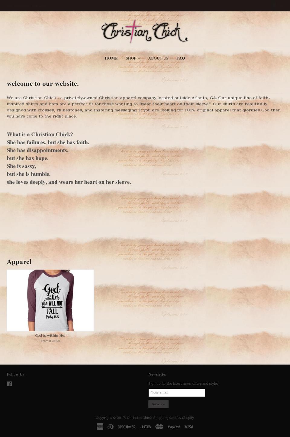 christianchickapparel.com shopify website screenshot