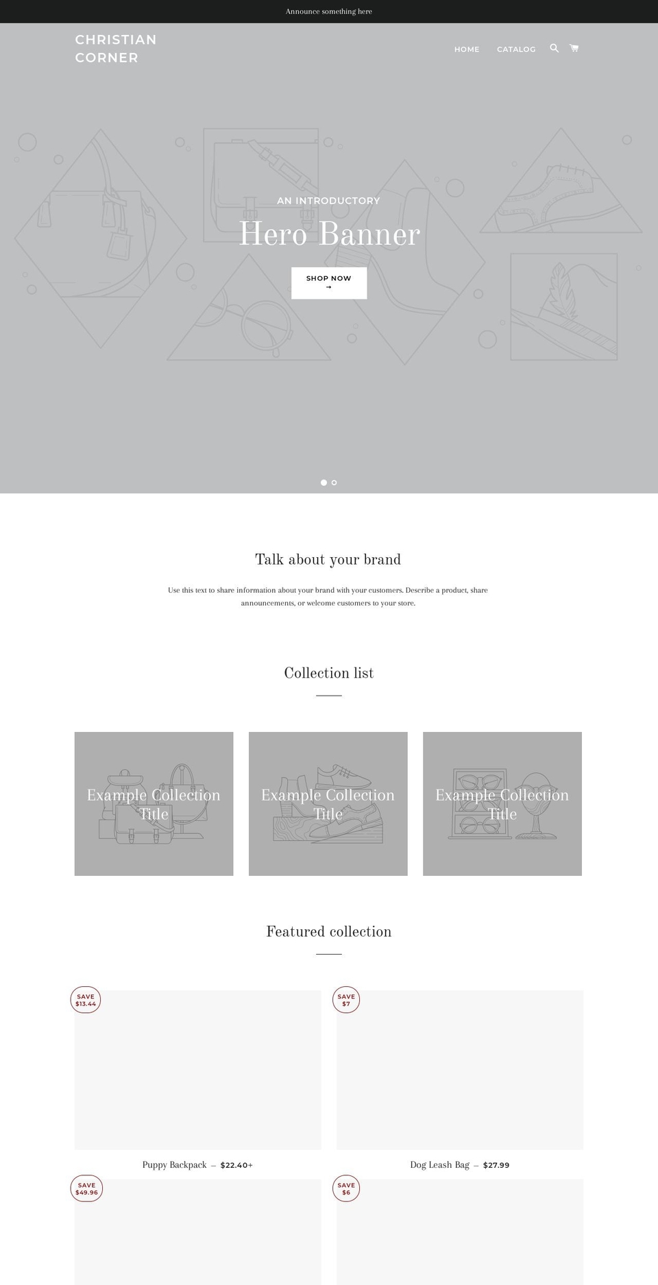 christiancorner.net shopify website screenshot